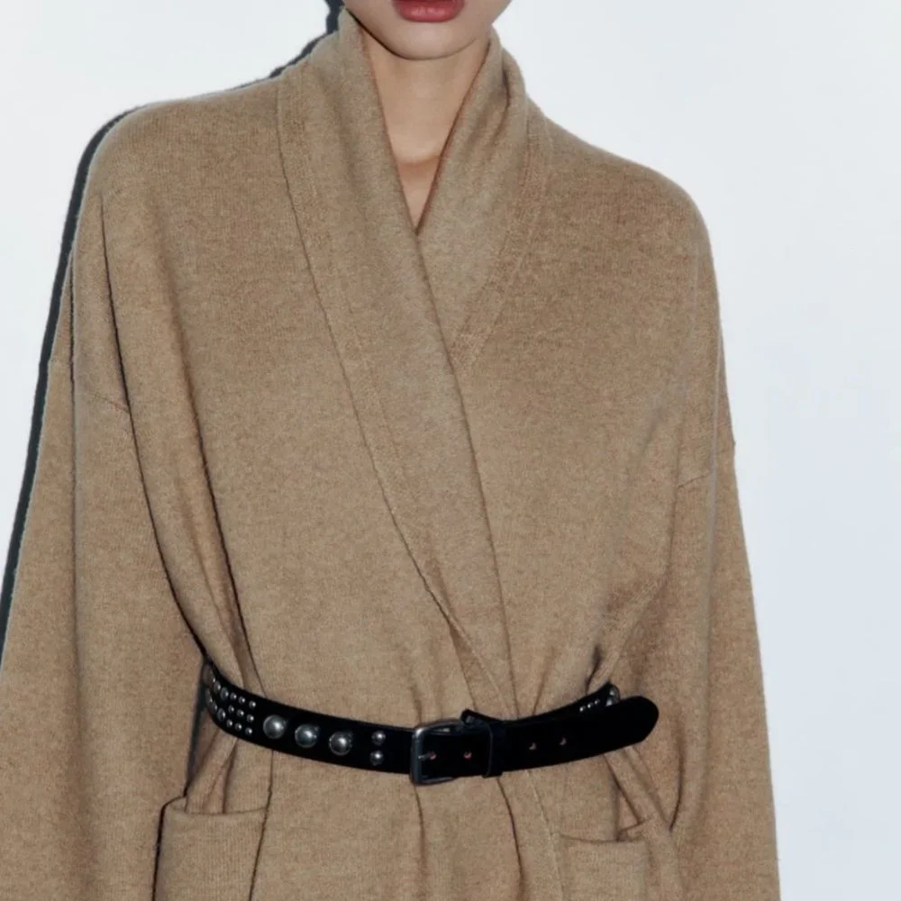 ZARA Women's Oversized Soft Knit Coat(Green marl , US S, M / EUR S, M) - Picture 3 of 11